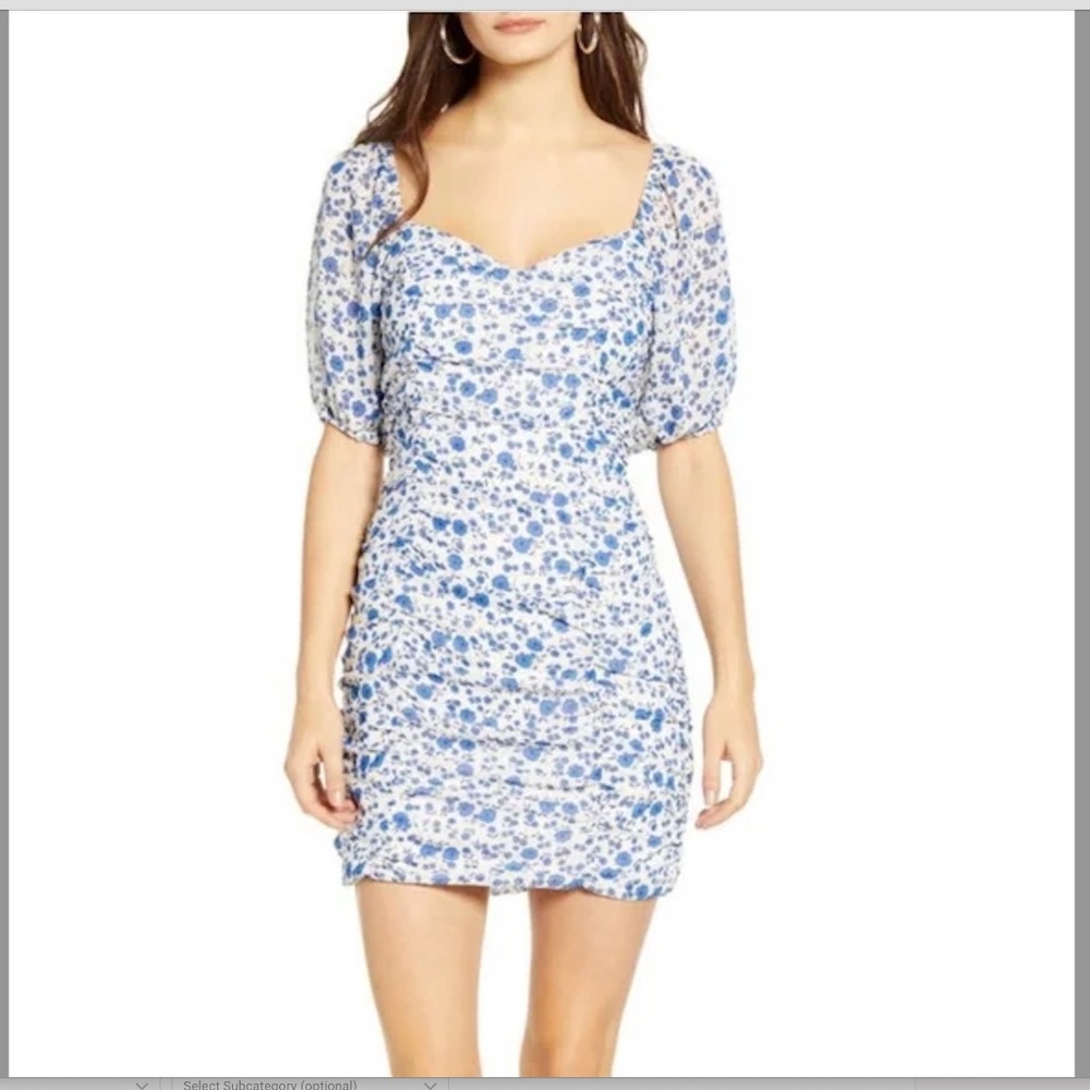 All in Favor - Blue and White Floral Dress